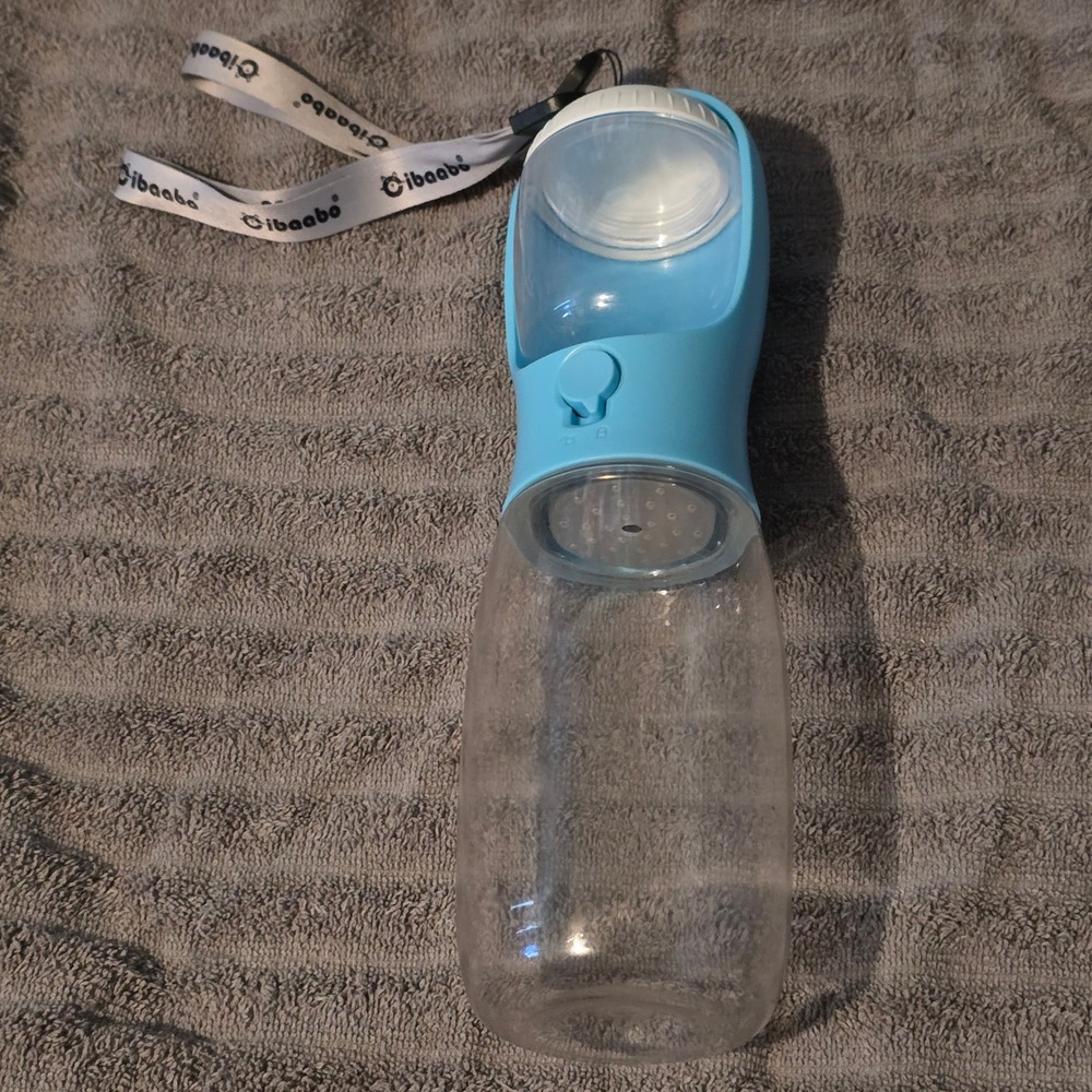 ibaabo Pet Travel Water Bottle Food Container Blue Portable Dog Dispenser Bowl